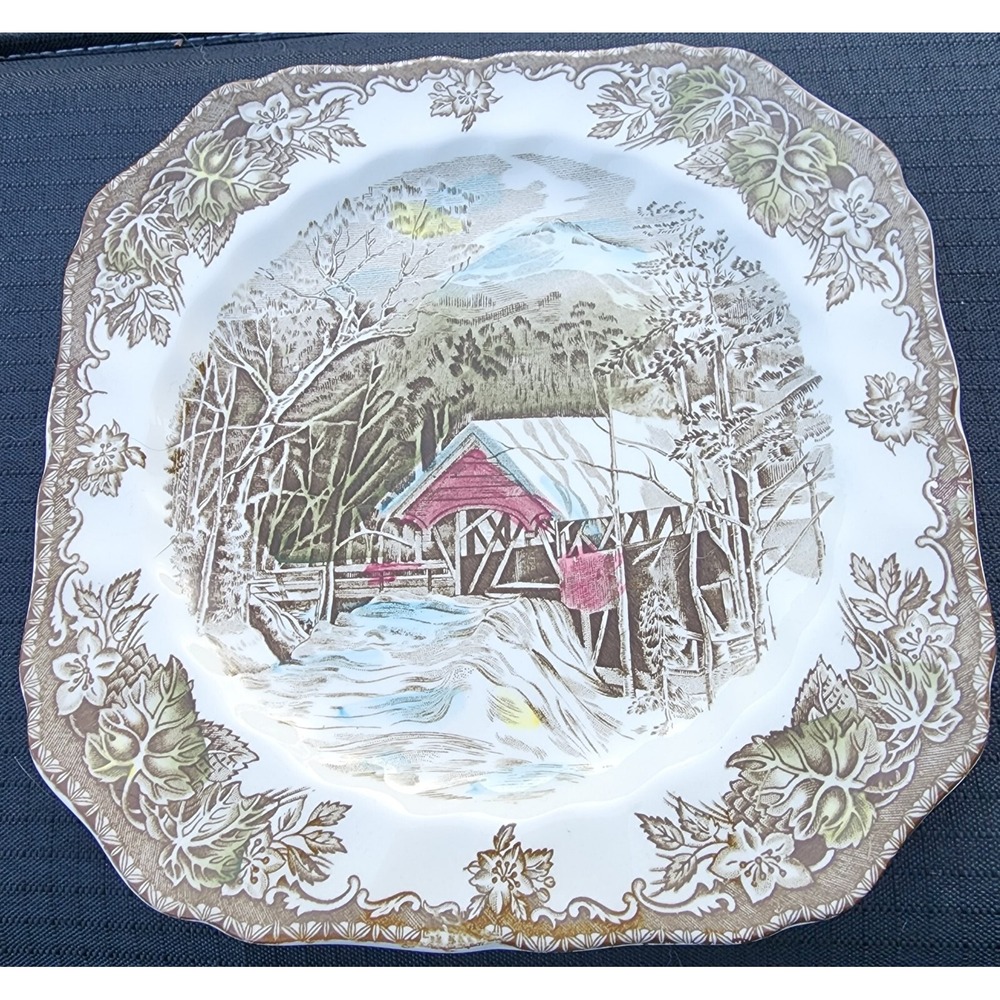 The‎ Covered Bridge Vintage Decorative Salad Plate Johnson Bros Made In England